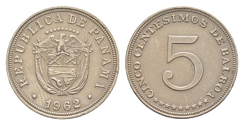 Панама 5 сентесимо 1962 KM 23.2 медно-никель 4643-1244