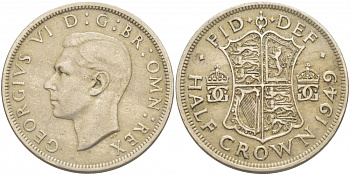 Великобритания 1/2 кроны 1949 Георг VI (1936-1952) KM 879, Spink 4106 медно-никель 4403-246