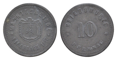 Фихтах 10 пфеннигов 1917 Funck 562.2 цинк 4636-1226