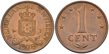 Нидерландские Антилы 1 цент 1978 Юлиана (1948-1980) KM 8 бронза 4178-134