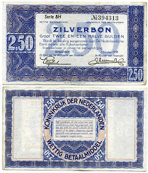 НИДЕРЛАНДЫ 2 1/2 ГУЛЬДЕНА 1938 Pick 62 бумага 444-94-2