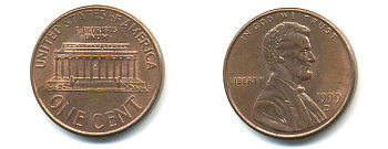 США 1 цент 1999 D, Авраам Линкольн KM 201b цинк плакированный медью 86-352