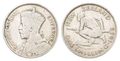 Новая Зеландия 1 шиллинг 1935 Георг V (1910-1936) KM 3 серебро 4660-1016