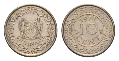 Суринам 10 центов 1978 KM 13 медно-никель 4649-969