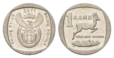ЮАР 1 ранд 2011 KM 504 медь плакированная никелем 4627-553