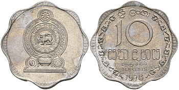 Шри-Ланка 10 центов 1978 KM 140a алюминий 4135-1151