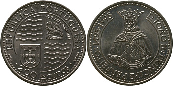 Португалия 200 эскудо ND (1994) INCM, Король Жуан II Совершенный (1495-1995) KM 673 медно-никель aUNC 00-00