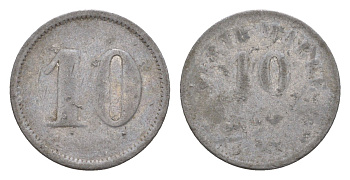 Германия игровой жетон в 10 пфеннигов диаметр 19 мм, вес 0,5 гр алюминий 4655-713