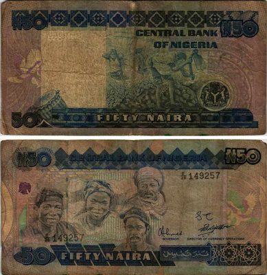 Нигерия 50 найра ND (1991-2000) жители Нигерии, подпись 9 Pick 27 b бумага 6299-58-3-1