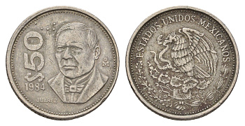 Мексика 50 песо 1984 KM 495 медно-никель 4114-127