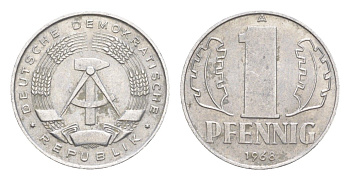 ГДР 1 пфенниг 1968 A KM 8.1 алюминий 4647-763