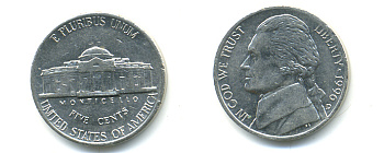 США 5 ЦЕНТОВ 1996 D, ДЖЕФФЕРСОН KM А192 медно-никель 179-755