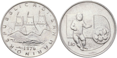 Сан-Марино 10 лир 1976 республика KM 54 алюминий UNC 4148-724