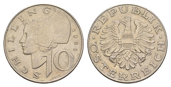 Австрия 10 шиллингов 1982 KM 2918 медно-никель 4633-945