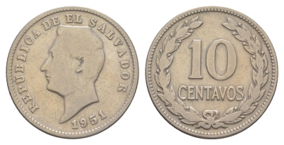 Сальвадор 10 сентаво 1951 KM 130 медно-никель 4642-744