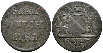 НИДЕРЛАНДЫ УТРЕХТ 1 ДУИТ 1784 KM 91 медь 84-134