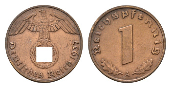 Германия 1 рейхспфенниг 1937 A KM 89, J. 361 бронза 4630-1037