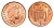 Великобритания 1 пенни 1999 Елизавета II (1952-2022) KM 986, Spink 4710 (B5) сталь плакированная медью UNC 4696-812
