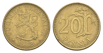 Финляндия 20 пенни 1983 KM 47 алюминиевая бронза 4648-432