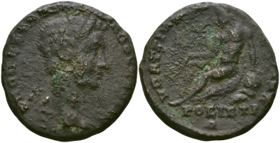 Римская Империя, Провинция Нижняя Мезия, Никополь-на-Истре AE 217 - 218 Диадумениан, бюст цезаря / персонификация божества реки Истр Varbanov 3658 бронза 1100-5-45