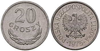 Польша 20 грошей 1975 Y A47 алюминий 4177-742