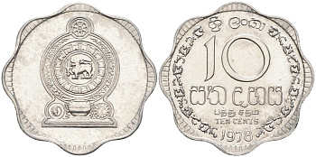 Шри-Ланка 10 центов 1978 KM 140 a алюминий 106-915