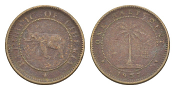 Либерия 1/2 цента 1937 KM 10 латунь 4614-914