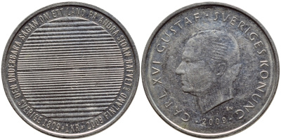 Швеция 1 крона 2009 Карл XVI Густав (1973- ) KM 894 медно-никель 84-856