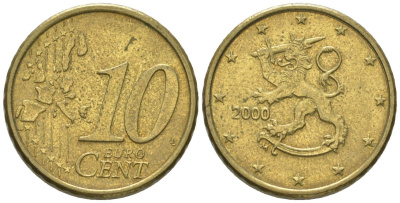 Финляндия 10 евроцентов 2000 M KM 101 нордик 4580-346