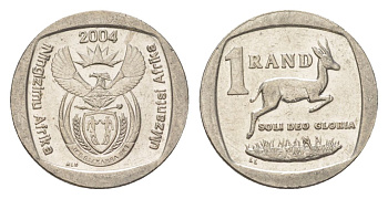 ЮАР 1 ранд 2004 KM 333 медь плакированная никелем 4627-416