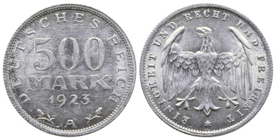 ГЕРМАНИЯ 500 МАРОК 1923 А KM 36, J. 305 алюминий 4380-622