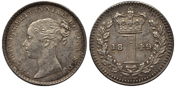 Великобритания 1 пенни 1849 Виктория (1837-1901) KM 727, Spink 3920 серебро PROOFLIKE 1524-415