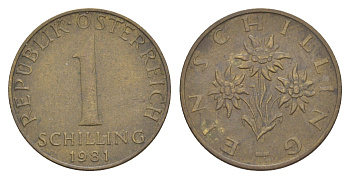 Австрия 1 шиллинг 1981 KM 2886 алюминиевая бронза 4561-1014