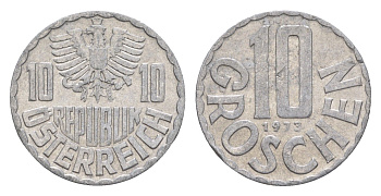 Австрия 10 грошей 1973 KM 2878 алюминий 4147-254