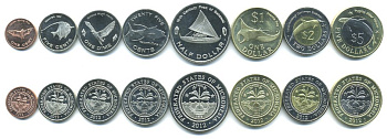 МИКРОНЕЗИЯ НАБОР ИЗ 8 МОНЕТ 2012 ЖИВОТНЫЕ UNC N1-52