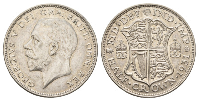 Великобритания 1/2 кроны 1931 Георг V (1910-1936) KM 835, Spink 4037 серебро 270-245