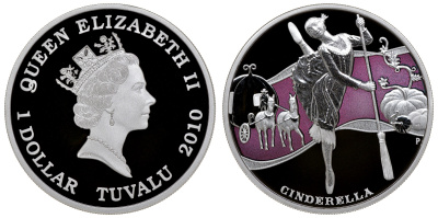 Тувалу набор из 5 монет 2010 звезды мирового балета, в оригинальной коробке, с сертификатом, цветная эмаль KM NEW серебро PROOF 14-01-02-05