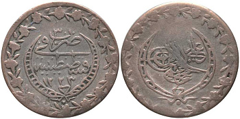 Турция 20 пара 1830 1223/30 год, Махмуд II (1808-1839), Османская Империя KM 596 серебро    08-954