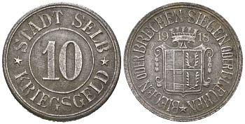 Зельб (Бавария) 10 пфеннингов 1918 Funck 495.5, Men18 29192.6 железо 4169-1141