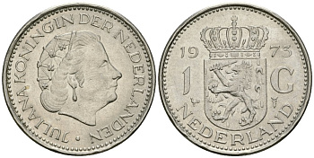 Нидерланды 1 гульден 1973 Юлиана (1948-1980) KM 184a никель 4579-542