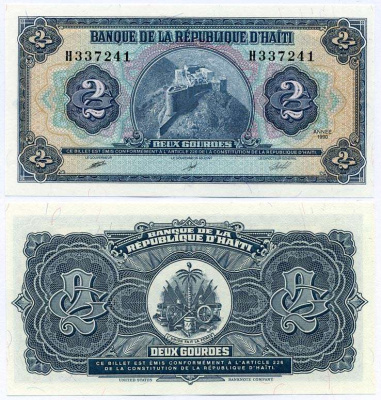 ГАИТИ 2 ГУРДА 1990 БУКЛЕТ Pick 254а бумага UNC (ПРЕСС) 7150-3