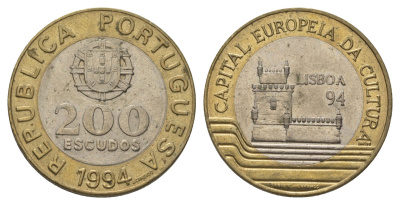 Португалия 200 эскудо 1994 Лиссабон – культурная столица Европы KM 669 биметалл 4626-356