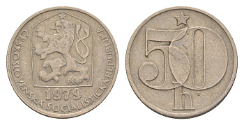 Чехословакия 50 геллеров 1979 KM 89 медно-никель 4516-554
