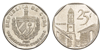 Куба 25 сентаво 2001 площадь в Тринидаде KM 577.2 сталь плакированная никелем 4646-422