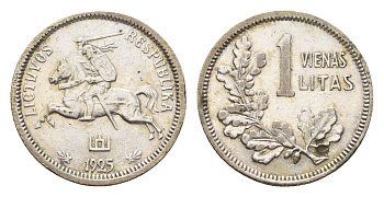 Литва 1 лит 1925 год-тип KM 76 серебро 4158-118