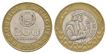 Португалия 200 эскудо 1991 Гарсия Де Орта (1501-1568) KM 655 биметалл 4393-331