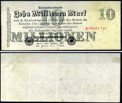 Германия 10000000 марок 1923 25 июля 1923 Pick 96 бумага 7553-24-2-2