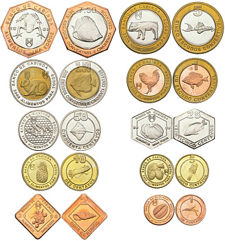 Кабинда, Ангола набор из 10 монет (1, 2, 5, 10, 25 и 50 авос, 1, 2,5, 5 и 7,5 эскудо) 2008 рыбы X 14, 15, 16, 17, 18, 19, 20, 21, 22 и 23 сталь плакированная никелем, сталь плакированная латунью, никель, биметалл PROOF N3-18-1