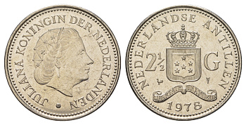 Нидерландские Антильские острова (Нидерландские Антилы) 2 1/2 гульдена 1978 KM 19 никель UNC 4179-225