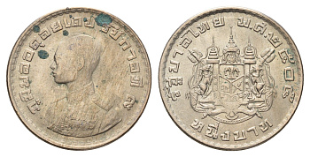 Таиланд 1 бат 1962 BE 2505, король Рама IX Y 84 медно-никель 4675-441